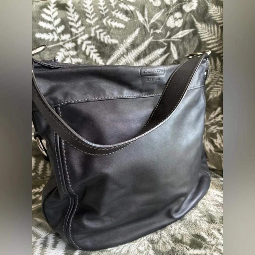 Coach Black Leather Hobo Shoulder Bag